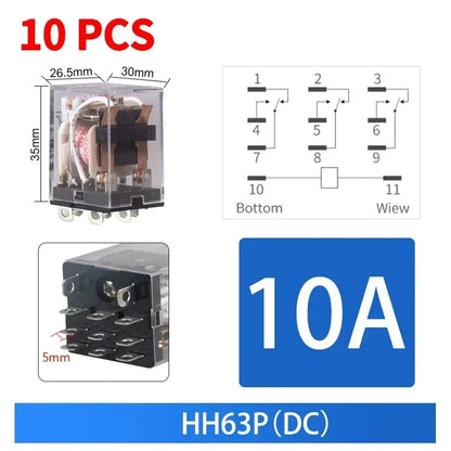 HH52P HH53P HH54P HH62P HH63P HH64P Miniature Control Relays Bulk Pack AC12V DC24V AC220V Small Intermediate Power Relay Module