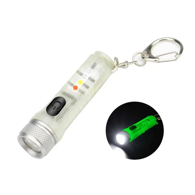 V3 EDC LED Flashlight Rechargeable Mini Keychain Torch with UV