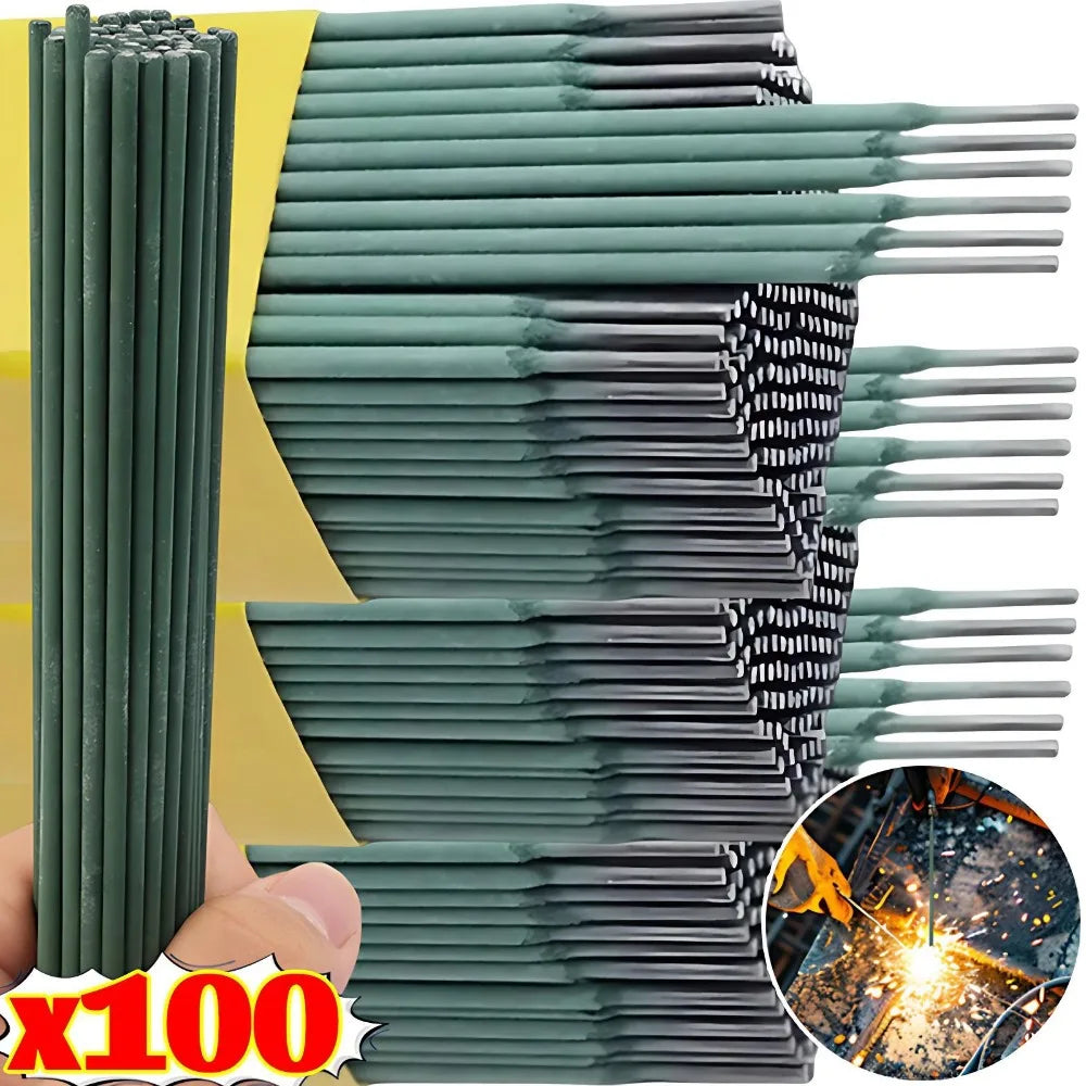 300x2mm Green Welding Rods Cored Wire Rod Solder Low Melting Point Coated Electrod Solder Universal Carbon Steel Weld Bar Stick