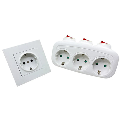 16A 250V Converter Socket For Home EU Standards EU Power Adapter Household Safety Independent Control Switches