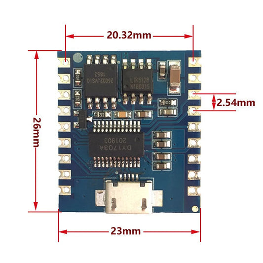 MP3 Voice Playback Module DY-SV17F 4MB Sound Module with IO Trigger Serial Port Control and USB Download
