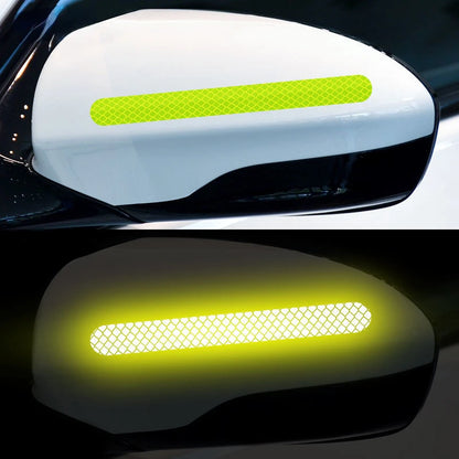 Car Reflective Safety Strip Stickers Rearview Mirror Warning Tape 6/2PCS