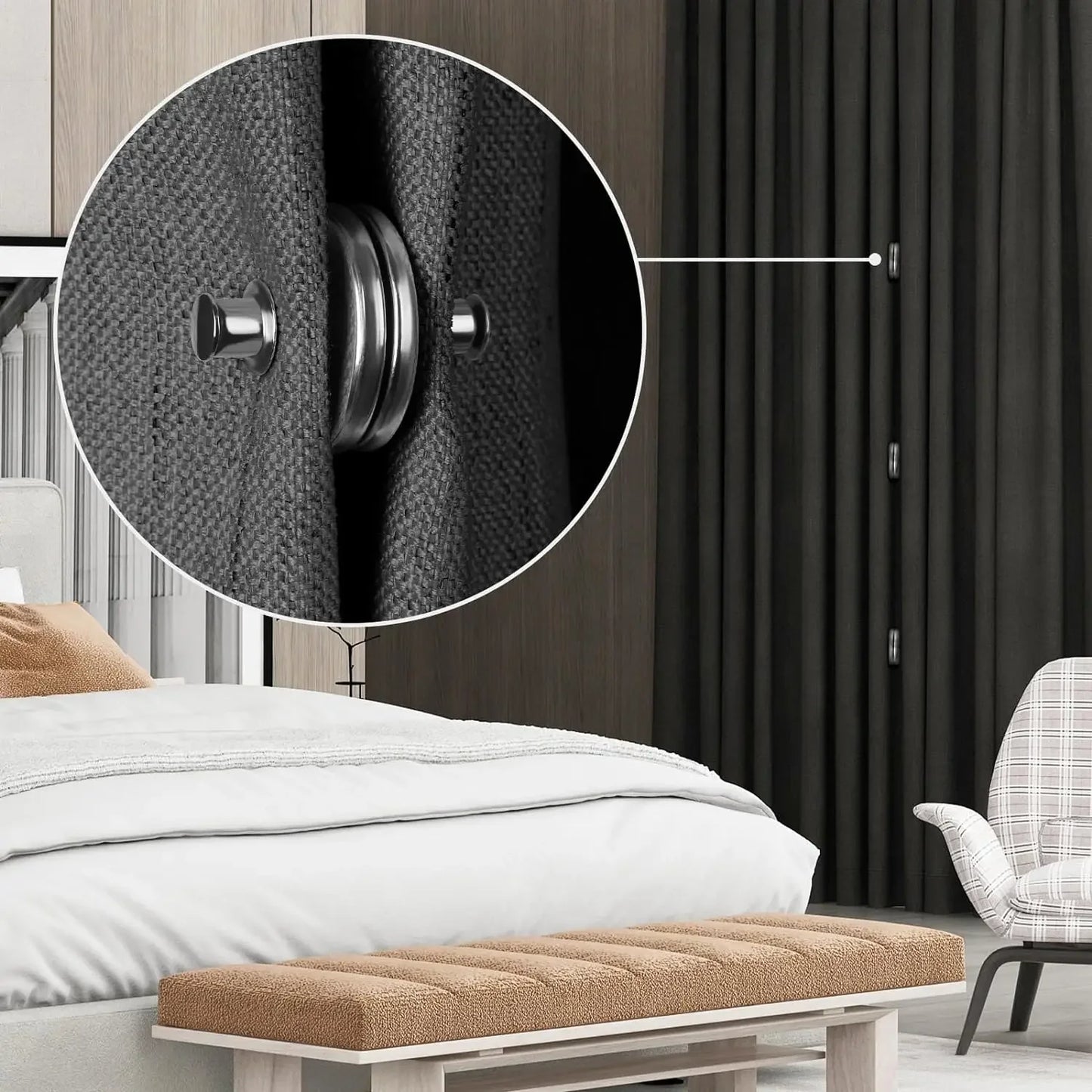Curtain Magnetic Button Clips — Nail-Free Detachable Window Curtain Magnet Buckle Adjustment Accessories 1–10 Pairs