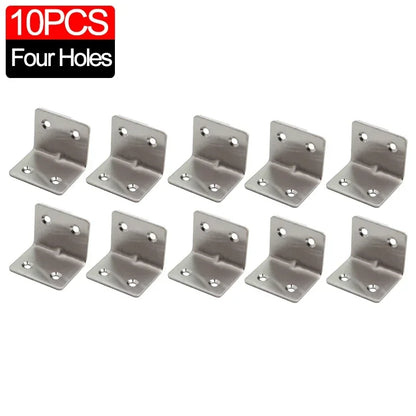 Universal Stainless Steel 90 Degree Corner Bracket Right Angle Fixed Bracket for Wood Furniture Bedframe Cabinet Accessories