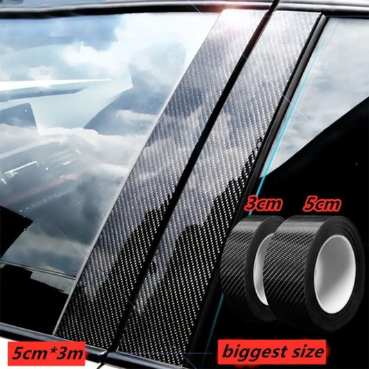 3D Carbon Fiber Matte Car Sticker DIY Paste Protector Strip Car Threshold Door Edge Anti Scratch Tape Waterproof Protection Film