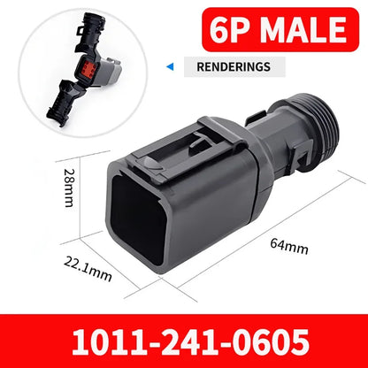 2-12P DT Connector Male Female Tail Clip Set 1011-235-0405 with Corrugated Pipe Harness Protective Sheath