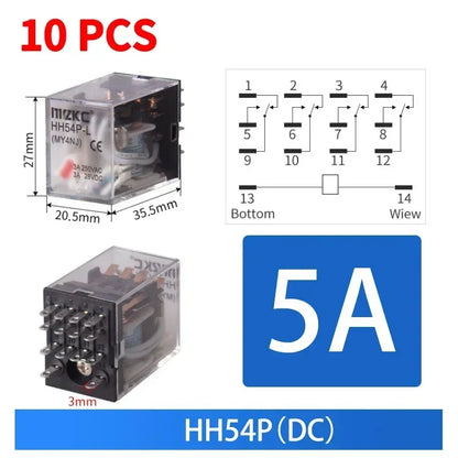 HH52P HH53P HH54P HH62P HH63P HH64P Miniature Control Relays Bulk Pack AC12V DC24V AC220V Small Intermediate Power Relay Module