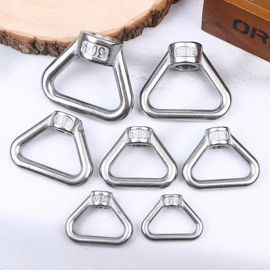New M8 M10 M12 M14 M16 M20 M24 304 Stainless Steel Triangle Lifting Eye Nut Trapezoid Thread Rings Fit For Handle Bolts