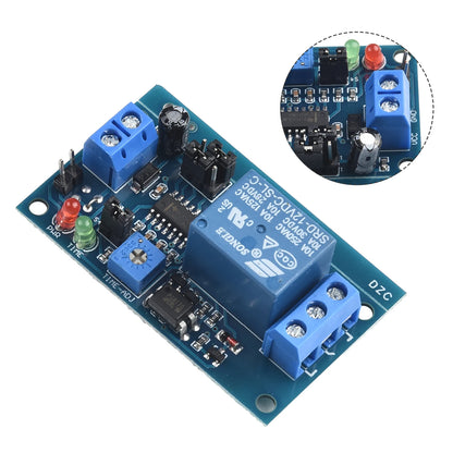 Normally Open 12V Time Delay Relay Module with Adjustable Timing for Turn On/Turn Off Switch Suitable for 250V AC Load