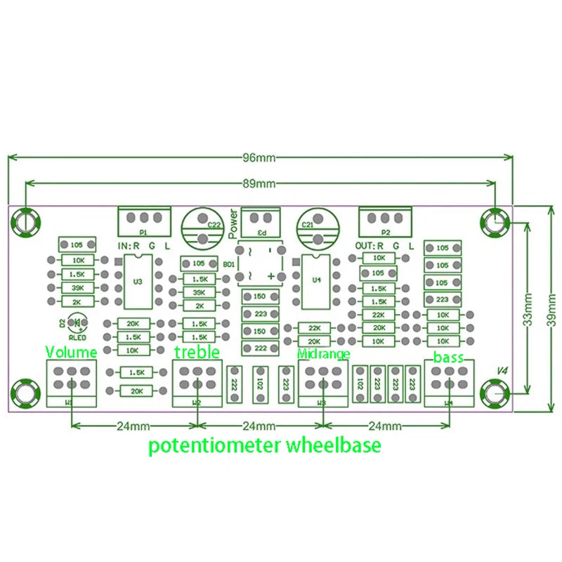 XH-A901 Digital Amplifier Board Matching Tone Board DC Tone Board Treble and Bass Adjustment Tone Board Preamp Board New