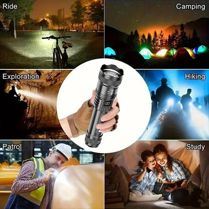 100000LM High Power LED Flashlight Rechargeable Tactical Torch