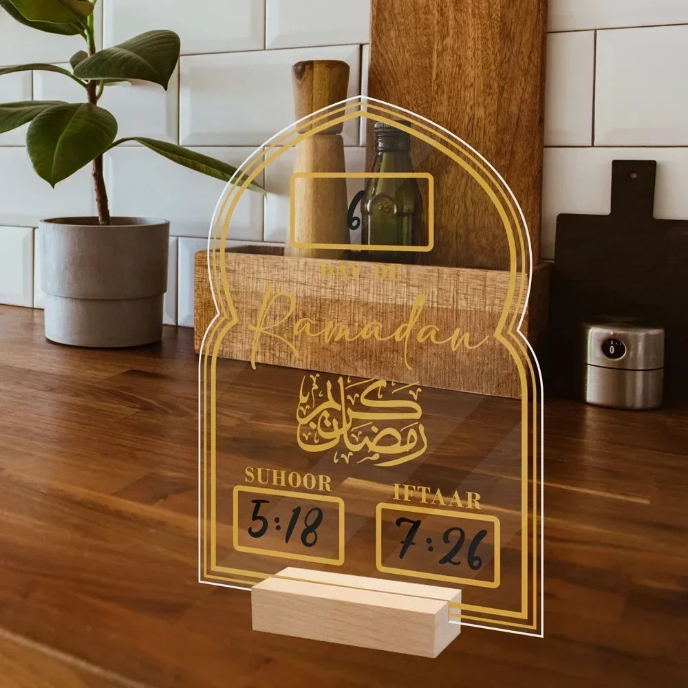 2026 Ramadan Countdown Calendar, Islamic Muslim Party Decor, Acrylic Eid Mubarak Ornament, Kareem Ramadan Decoration