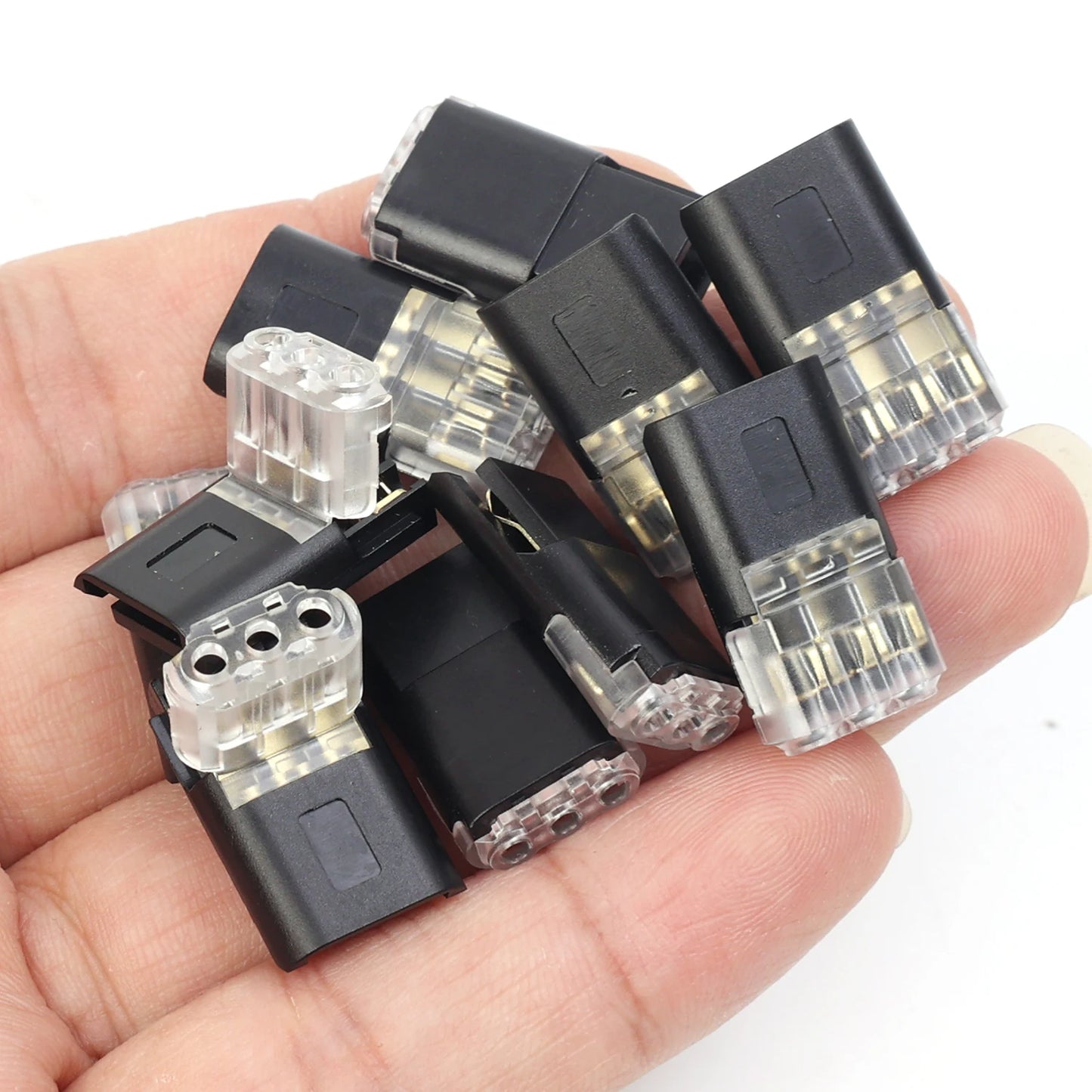 3-Wire Quick Connect Automotive Electrical Connector No-Weld 1.3x2.3cm