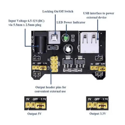 830-Point Breadboard Kit for Arduino UNO R3 with Resistors, Capacitors & Diodes