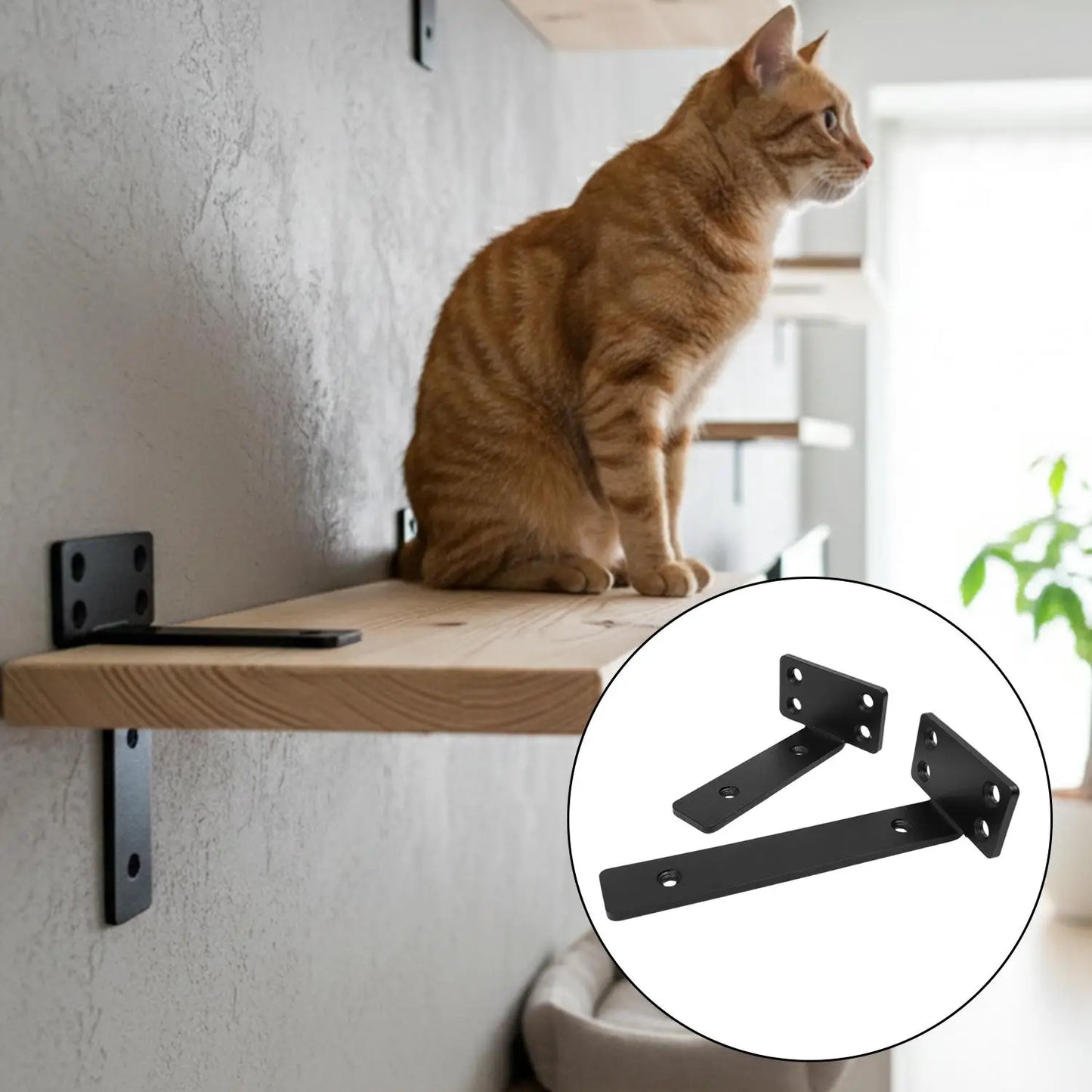 Concealed Right Angle Bracket – 10/15/20CM Shelf Support Wall Mounted Furniture Holder for Desk, Kitchen & Home Shelves