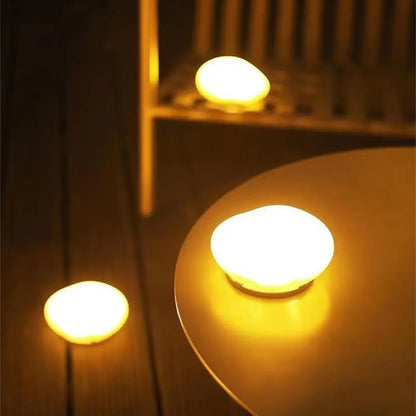 Cobblestone Shaped Solar Lamp Frosted Glass Ground Light Outdoor Energy Saving Waterproof Lantern Landscape Decorative Light
