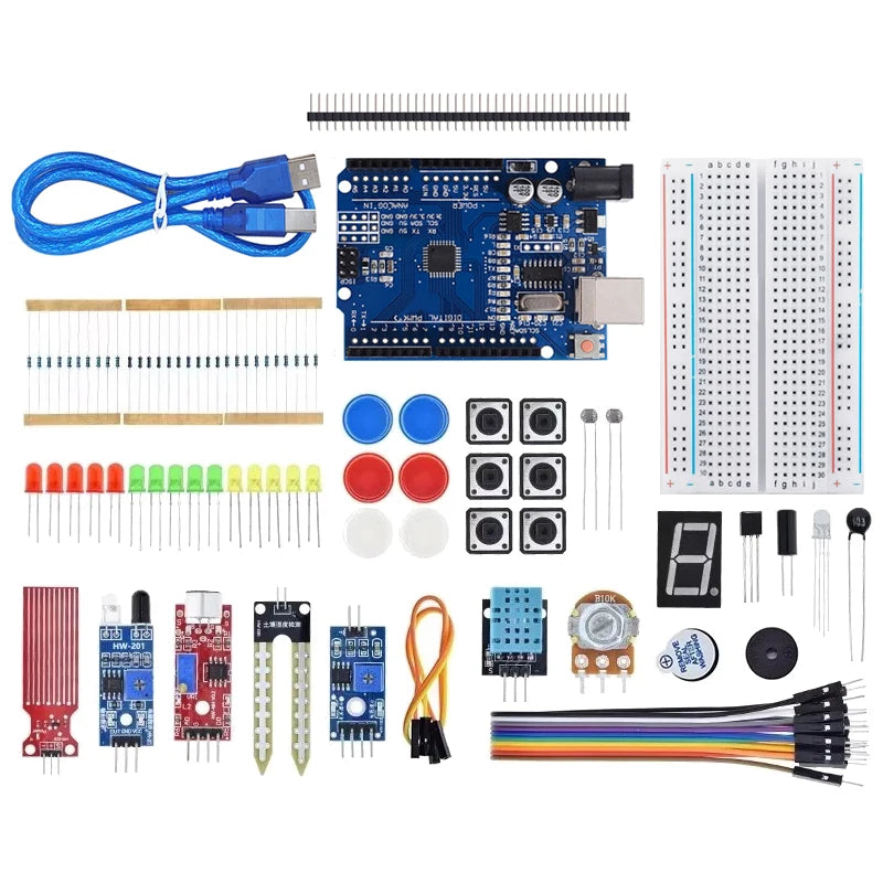 Arduino Uno R3 Basic Starter Kit with Breadboard and Retail Box for DIY Projects