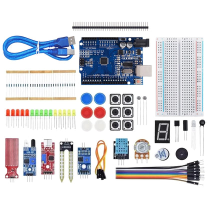 Arduino Uno R3 Basic Starter Kit with Breadboard and Retail Box for DIY Projects