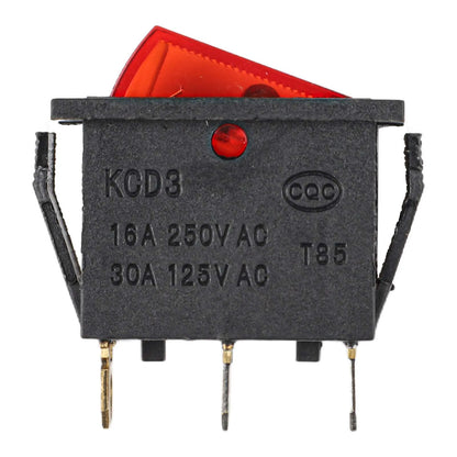 KCD3 Red Button On-Off 3Pin DPST Plastic And Metal Boat Car Rocker Switch 15A20A 250V125VAC 31x14x32mm Electrical Appliances