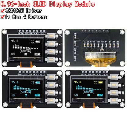 NEW product 0.96 inch OLED IIC White/YELLOW BLUE/BLUE 12864 OLED Display with 4x4 key I2C SSD1315 LCD Screen Board for Arduino