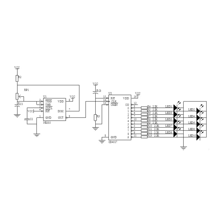 CD4017 Rotating LED SMD and NE555 DIY Soldering Practice Board Kit for Electronics Skill Training