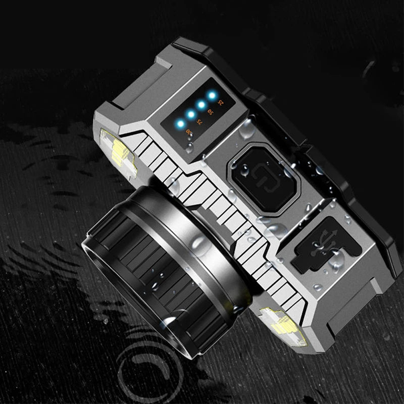 T20 Portable Strong Light Headlamp Four Lighting Modes Built-in Battery USB Rechargeable Waterproof Headlight Outdoor Camping