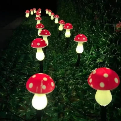 Solar Mushroom Lights Stake 8/12/20 Head Outdoor Garden Fairy Lights Christmas Wedding Party Yard Decoration