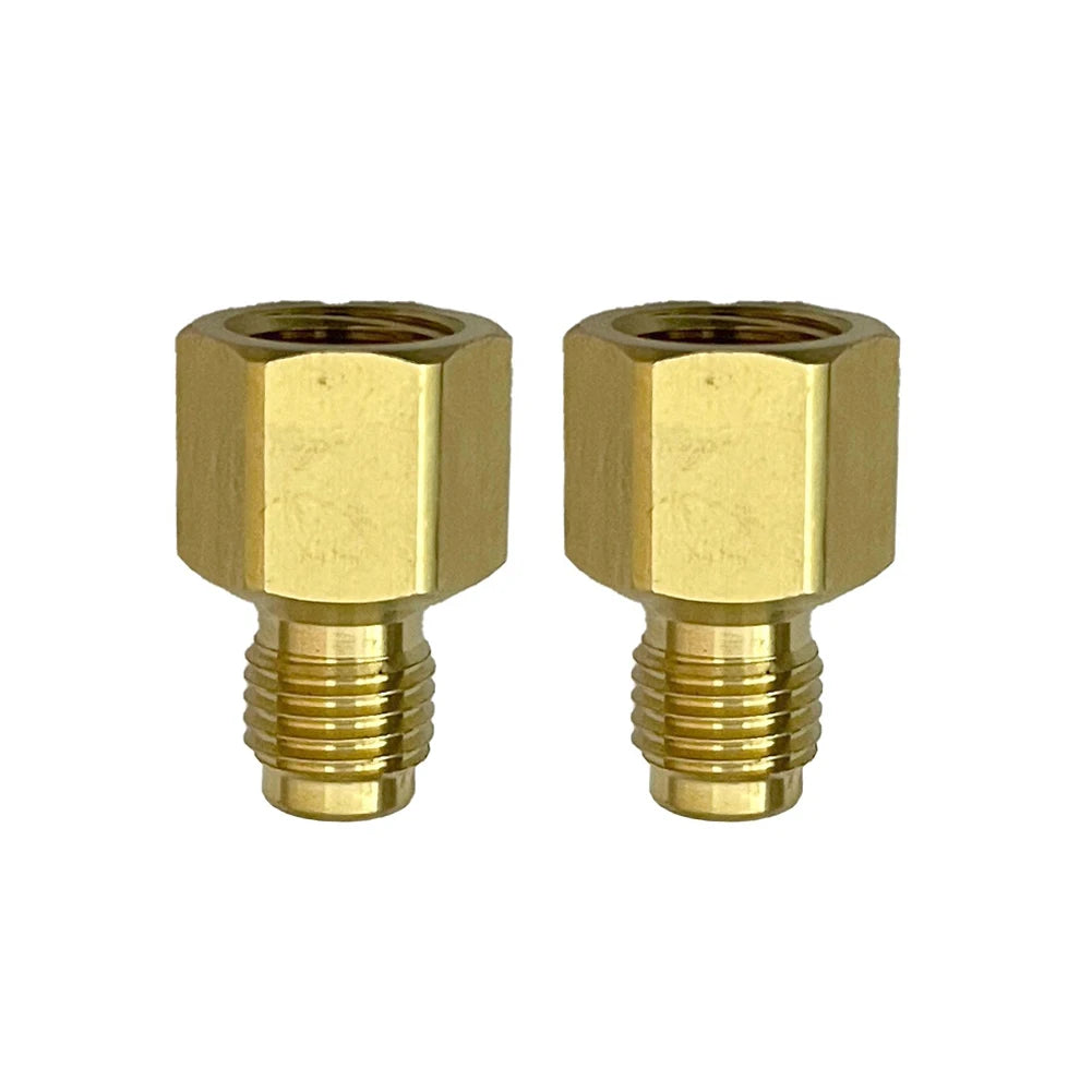 R410 Adapter Quick Coupling 14 SAE to 516 SAE Brass Connector with Valve Drive for Secure and Safe HVAC System Service