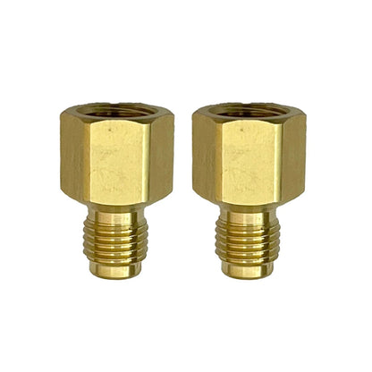 R410 Adapter Quick Coupling 14 SAE to 516 SAE Brass Connector with Valve Drive for Secure and Safe HVAC System Service