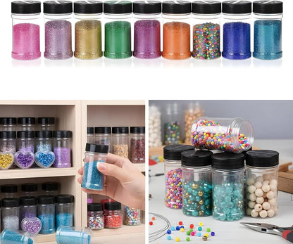 1/10Pcs Plastic Spice Jars with Shaker Lids Kitchen Empty Salt Pepper Condiment Powder Barbecue Seasoning Bottles Container