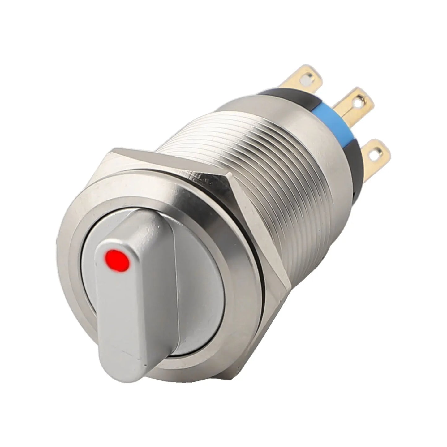 Momentary Rotary Push Button Switch 19mm 3 Position 2NO2NC 36V Waterproof IP66 Rated Stainless Steel 304 Construction
