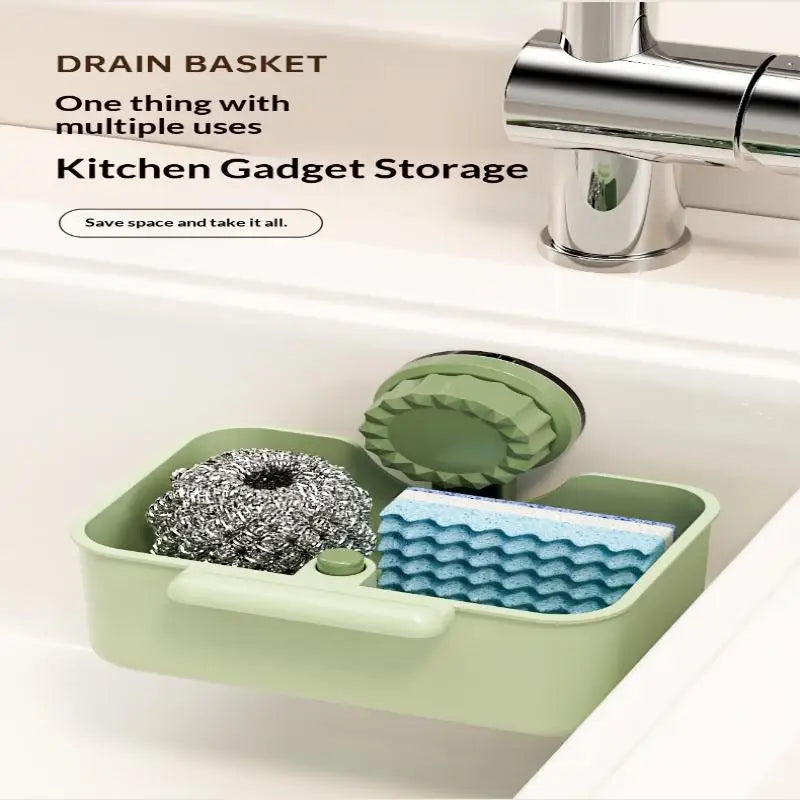 Sink Drain Strainer Basket Anti-Leak Filter Grid One-Click Press Drain