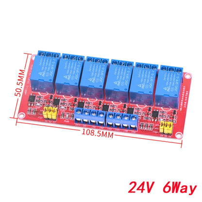 5V 12V 24V Multi-Channel Relay Module Board with Optocoupler for Arduino High/Low Level Trigger