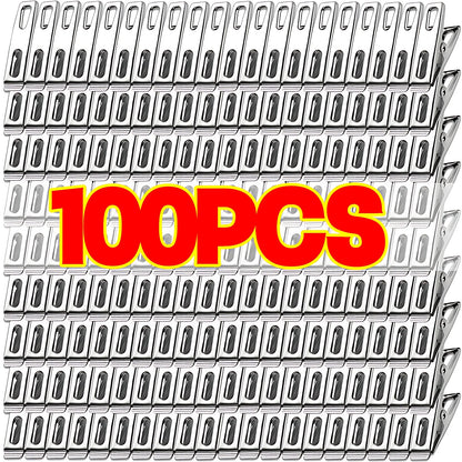 100-20PCS Stainless Steel Clothespins Multifunction Kitchen Sealing Clips Mini Photos Clip Clothes Pegs Hangers Clamps Storager