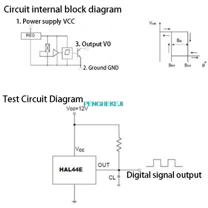 5PCS A3144E 44E SOT-23 Unipolar Hall Effect Sensor Switch HAL3144E Module