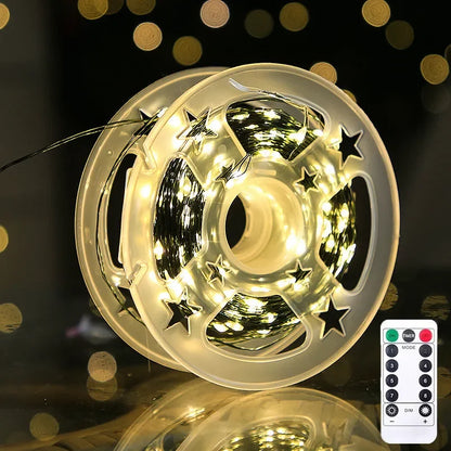 Christmas LED String Lights 5M/10M/20M/30M Green Copper Wire Fairy Light Garland with USB Remote Control for Xmas Decoration