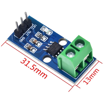 ACS712 Hall Current Sensor Module 5A/20A/30A with Power Indicator for Arduino