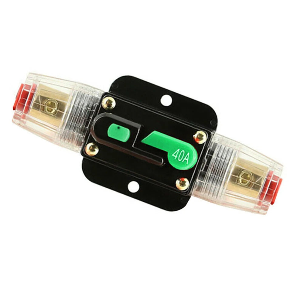 Car Boat 10A to 100A AMP Circuit Breaker Fuse Reset for 12V 24V 48V DC with Waterproof Housing and Manual Reset for Overload