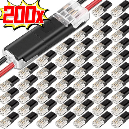 Double-Wire Electric Plug-in Connectors with Buckle Terminal Block Waterproof Cable Clamps Quick Connect Snap for Secure Wiring