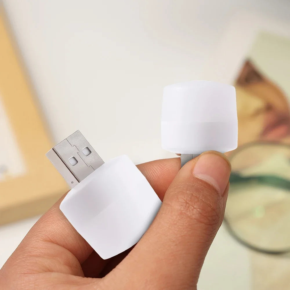 1-10PCS USB Night Light Mini LED Plug Lamp Power Bank Charging Eye Protection Book Lights Mobile Power Charging Bedroom Light
