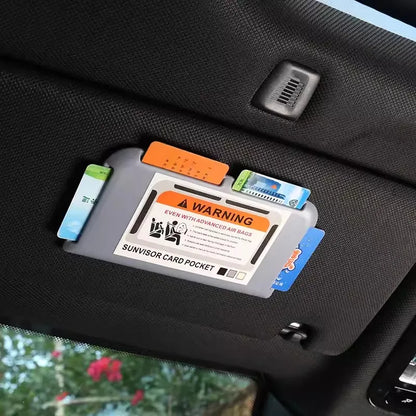 Car Sun Visor Card Holder Auto Interior Card Organizer Pasting Box Card Storage Holder Universal for Instrument Panel and Door