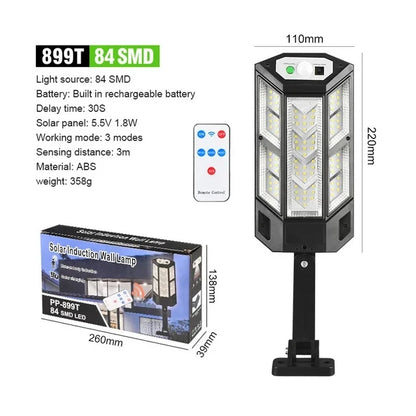 Powerful Solar LED Street Light – 3 Modes with Motion Sensor Super Bright COB Wall Lamp for Outdoor Garden & Yard Lighting