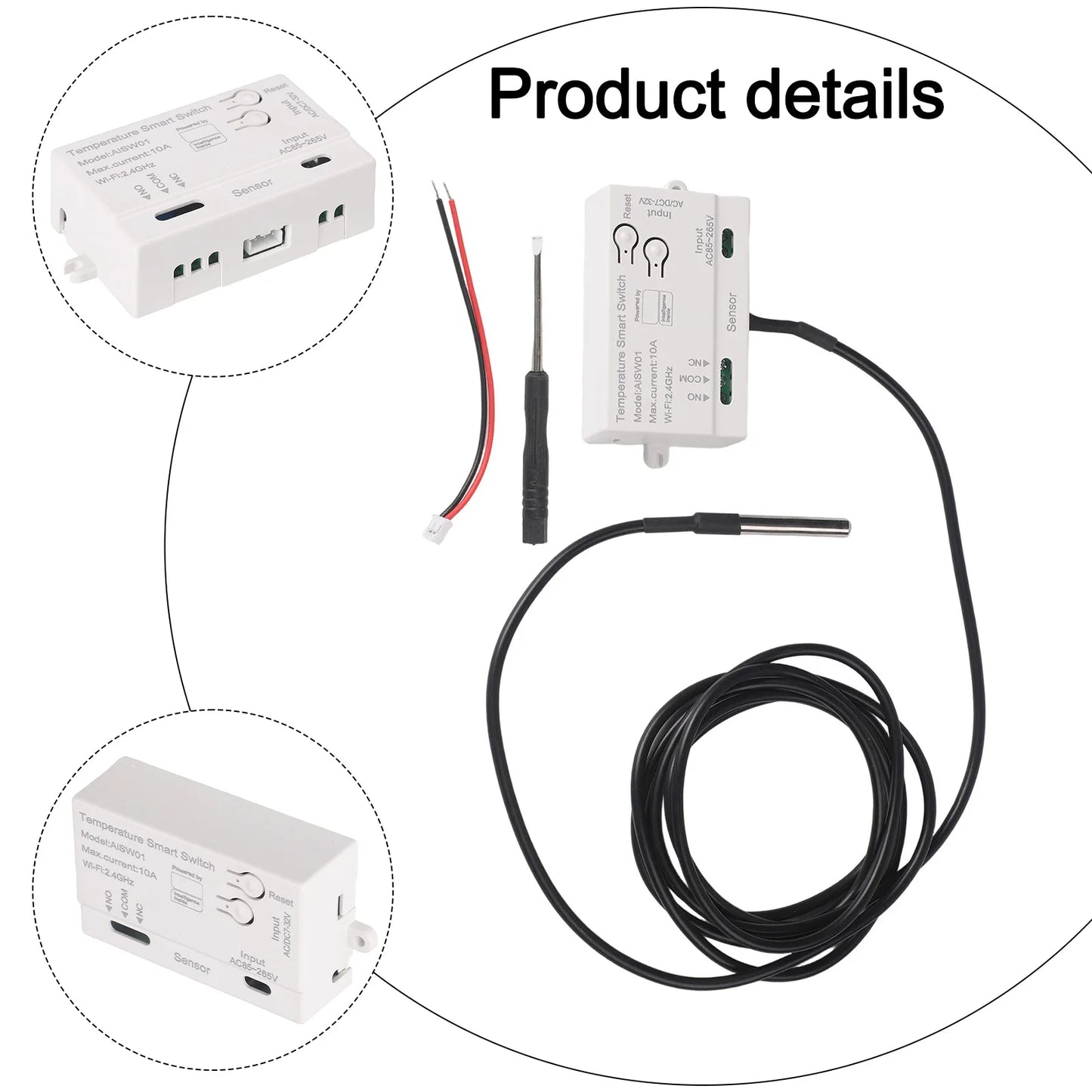 WiFi Temperature and Humidity Sensor with Remote Control Smart Home Automation with For Tuya App for Convenience