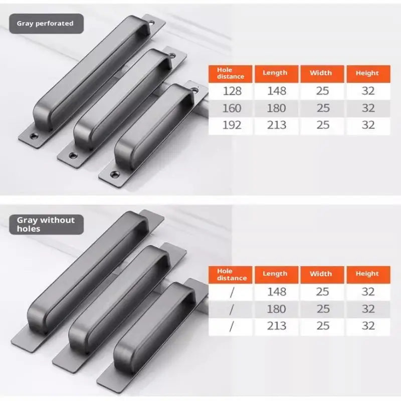Drill-free Aluminum Handle for Sliding Door Window Drawer Bathroom Push-Pull