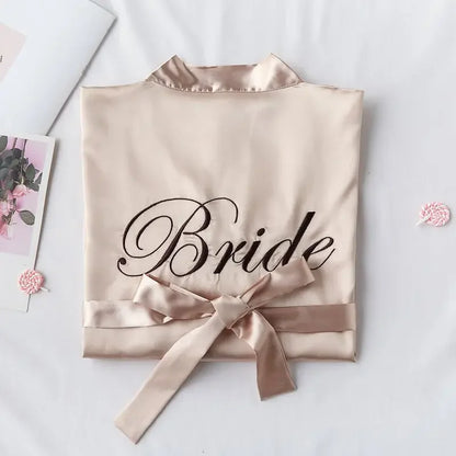 Bride To Be Team Bride Satin-Silk Robe Wedding Bridesmaid Robes Women Bridal Shower Bachelorette Party Gift