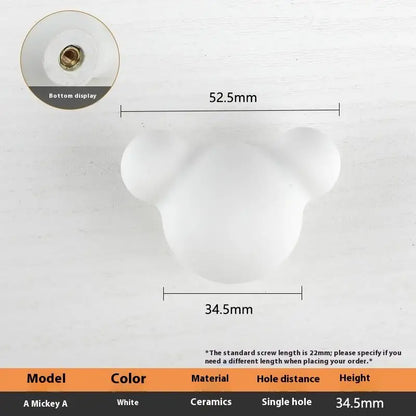 1pc Children's Furniture Handles Nordic Ceramic Children Room Cabinet Handles Macaron Colorful Round Drawer Knobs And Pulls