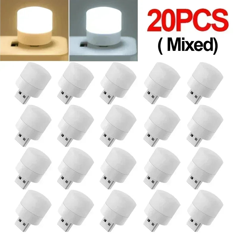 USB Night Light LED Mini Light Bulb USB Plug-in Lamp for Power Bank Charging, Home Office Eye Protection Book Lamp