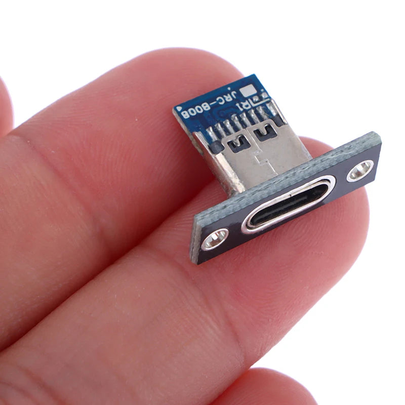 10pcs USB 3.1 Type C Socket with Screw Fixing Plate – Type-C USB Jack 2Pin/4Pin Female Connector Charging Port