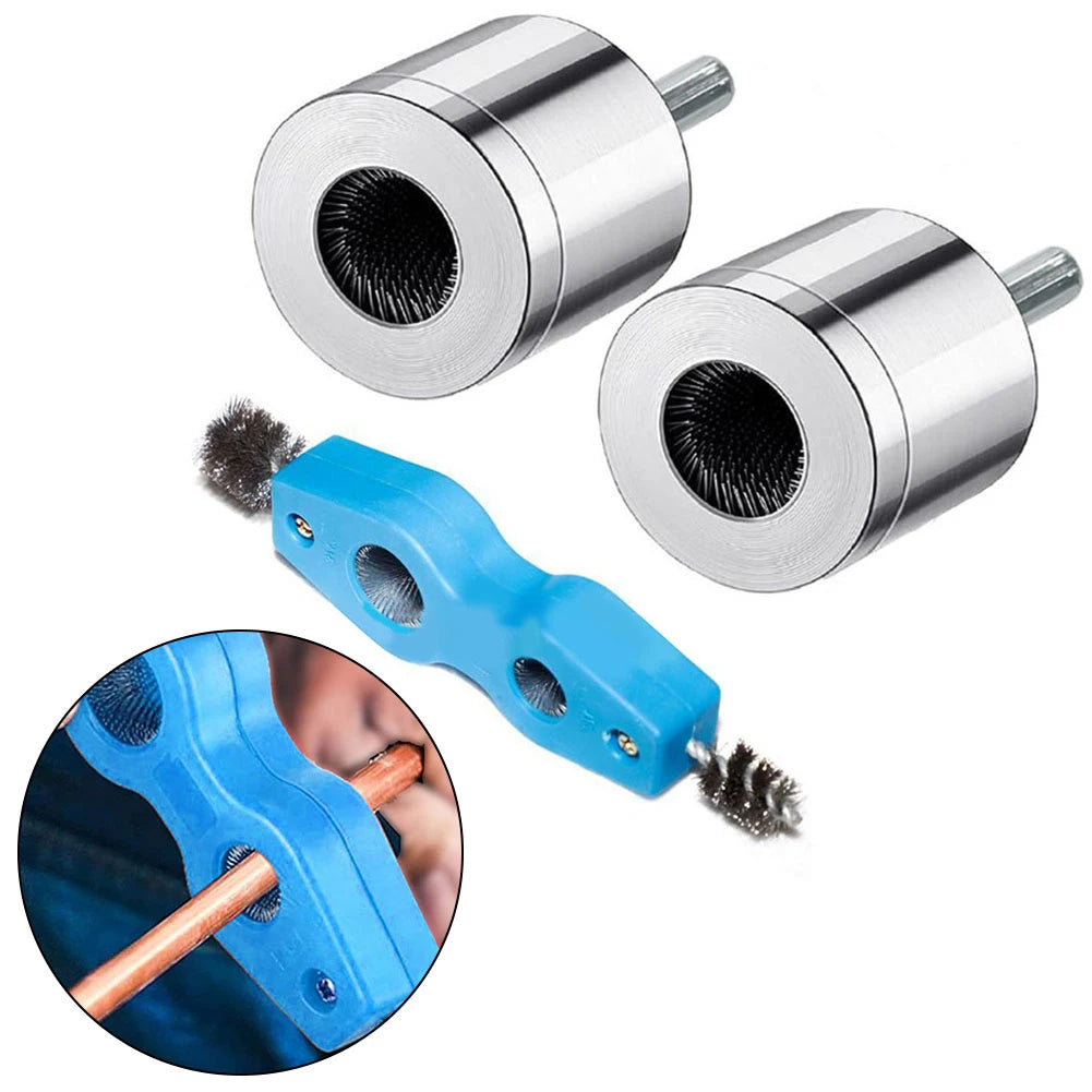 4-in-1 Battery Brush Copper Pipe Cleaner Welding Preparation High Torque Resistance Interchangeable Brush Heads For Copper Pipes
