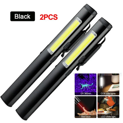 Portable UV LED Pen Light USB Rechargeable Work Lantern with Magnet
